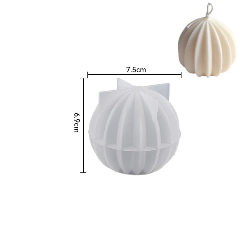 3D Fan Spherical Resin Mold Candle Mold Home Decoration Geometric Lantern Ball Gypsum Silicone Mold Candle Production Process
