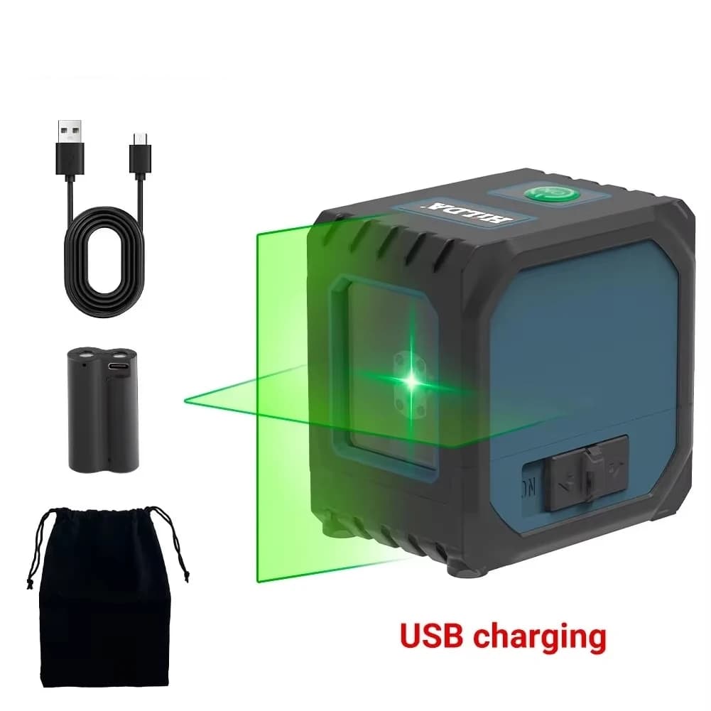 Livella laser con treppiede per il fai da te, strumento per appendere quadri, livella laser a croce verde autolivellante per piastrelle e pareti, per ristrutturazioni domestiche