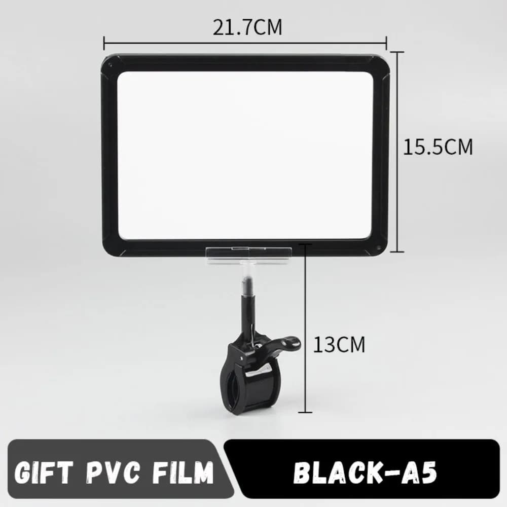 Clip per cartellino del prezzo in plastica multifunzionale Colore A4/A5 Clip per visualizzazione del prezzo della merce Etichetta girevole Porta cartello Supermercati