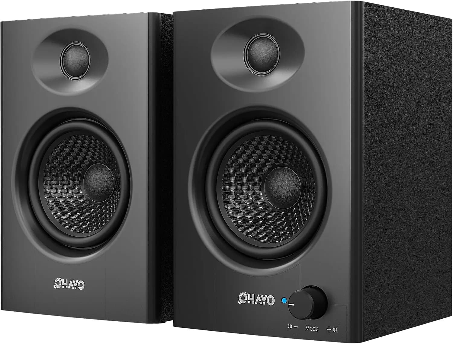 60W Bluetooth 5.3 Computer Speakers, Stereo 2.0 for Desktop PC Laptop, 3.5mm RCA USB Input, Black