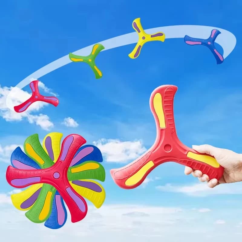 Children Open Air Sports Flying disc Soft EVA Touching Boomerang Return Dart Hand Hook Spinner Interactive parent-son game Toys