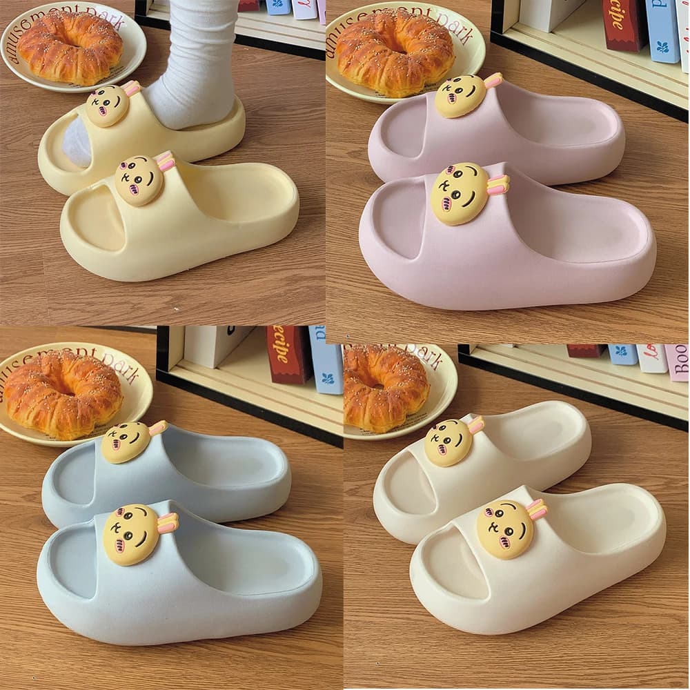 Chiikawa Usagi Women Summer Cool Slippers Japanese Soft Thick Sole Eva Anti-Skid Indoor Slippers Kawaii Cute Girl Beach Shoes