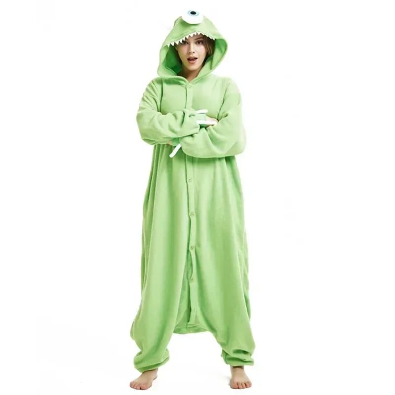 ♥ 2026 New Monster James P. Sullivan and Mike Wazowski Kigurumi Adult's Cartoon Costume Sully Onesies Pajama For Hal ★ Look at m