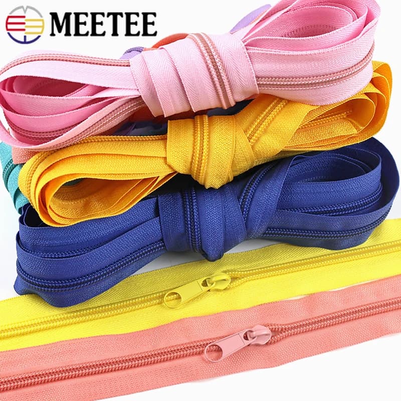 5/10/20M 3 # 5 # Cerniera in nylon con cursori per la sostituzione di cerniere per borse, chiusura a zip per capi d'abbigliamento, riparazione facile delle cerniere, accessori per cucito fai da te