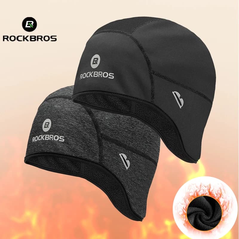 ROCKBROS Berretti invernali Cappelli in pile termico antivento Berretto da bicicletta Sci Equitazione Moto Cappello da ciclismo Bandana Ciclismo Fascia per capelli