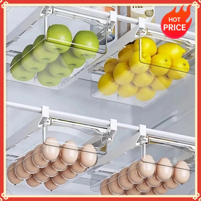 Transparent Refrigerator Drawer Under-shelf Storage Box Fruit Vegetable Egg Preservation Organizer Kitchen Container