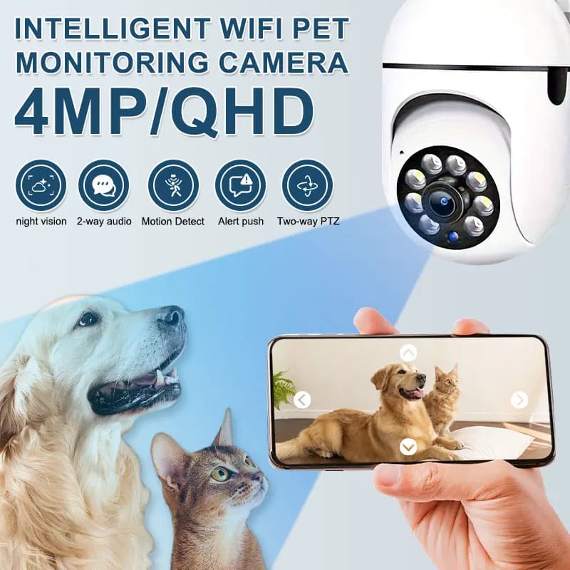Telecamera WiFi Wireless per Casa Intelligente, Telecamera di Sicurezza Wireless con Visione Notturna, Telecamera di Sorveglianza Esterna Wireless con Audio Bidirezionale