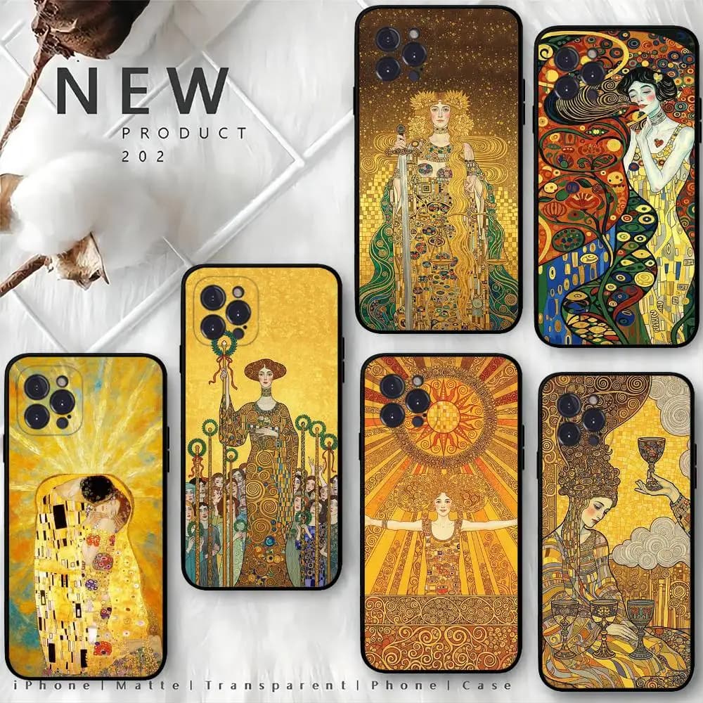 Cover Morbida per Telefono The Kiss G-Gustav K-Klimt per iPhone 17 16 Pro Max 15 12 11 16e 13 Mini 14 15 Plus