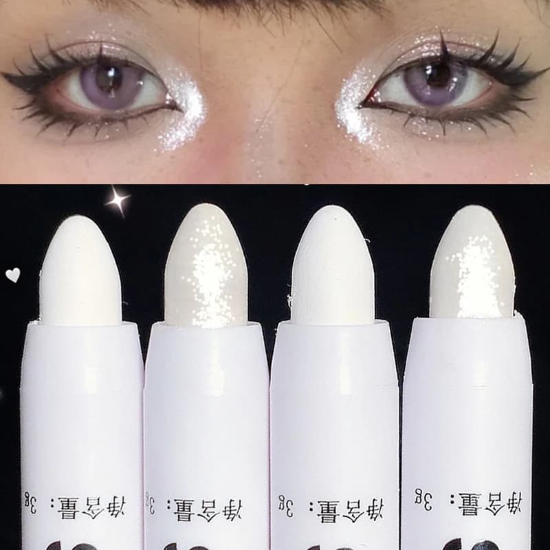 Shimmering Highlight Stick Pearlescent Matte White Eyeshadow Lying Silkworm Pen Dazzling Effect Makeup Highlighter Brightening