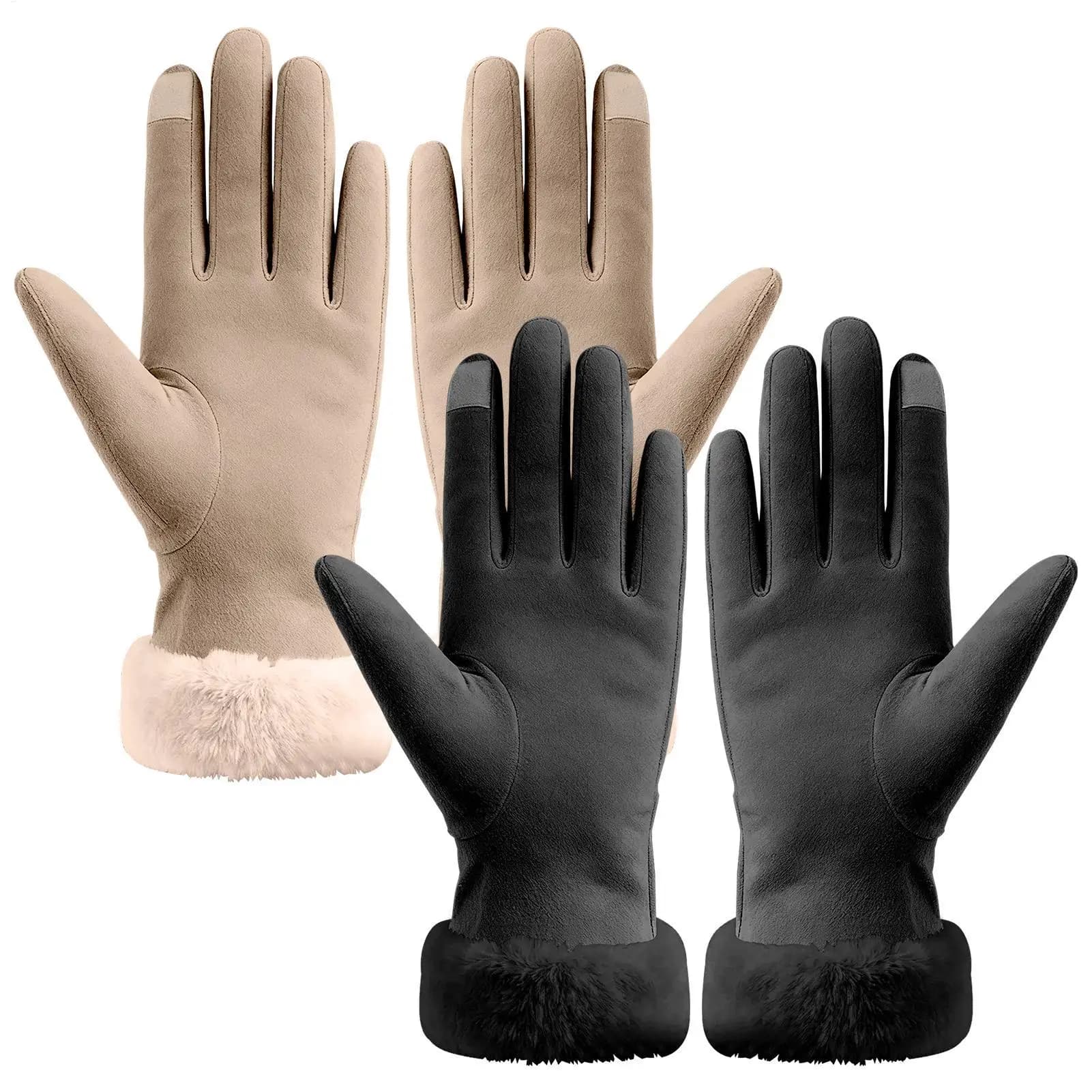 Winter Gloves Touchscreen Sheets in cashmere Thermal Handle Hot gloves on the palm for women Guide Pala Snow Cycling Outdoor work