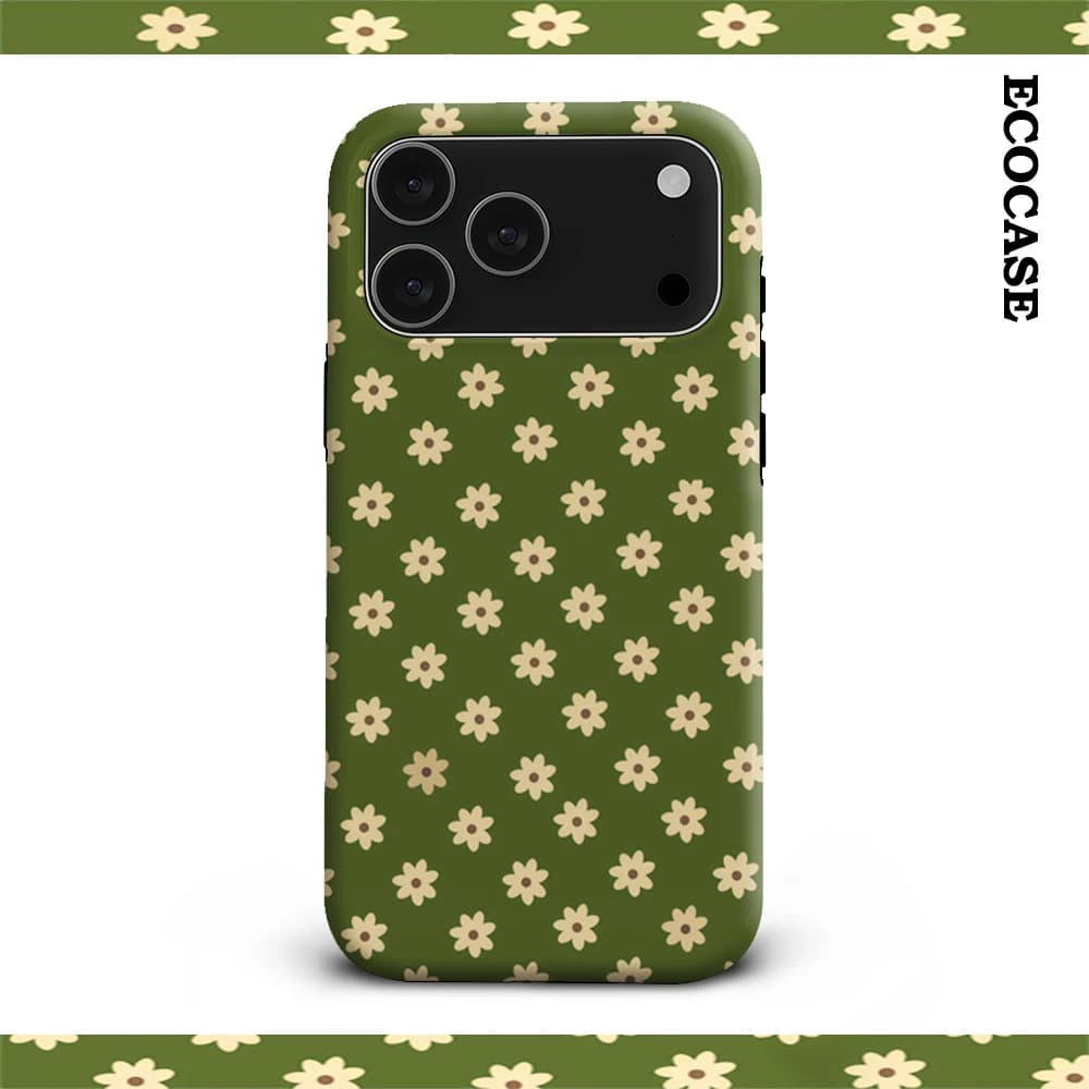 Custodia per telefono Must-Haves per IPhone17 verde con fiori beige per IPhone 17 16 15 14 13 12 11 Pro Max Plus Cover posteriore a doppio strato