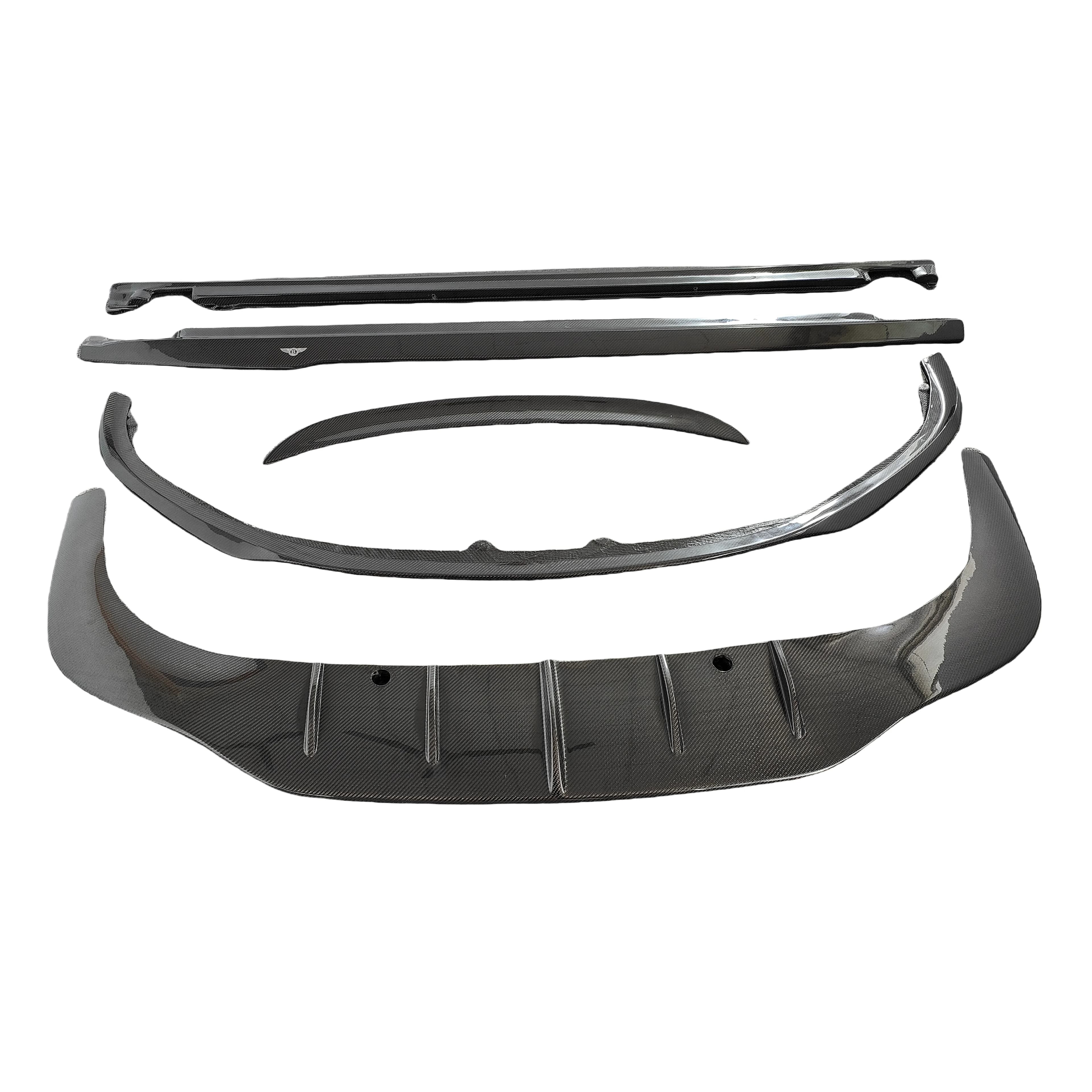Kit Carrozzeria in Fibra di Carbonio per Bentley Continental GT 15-17 Edizione Limitata W12/ST: Labbro Anteriore, Minigonne Laterali, Diffusore Posteriore