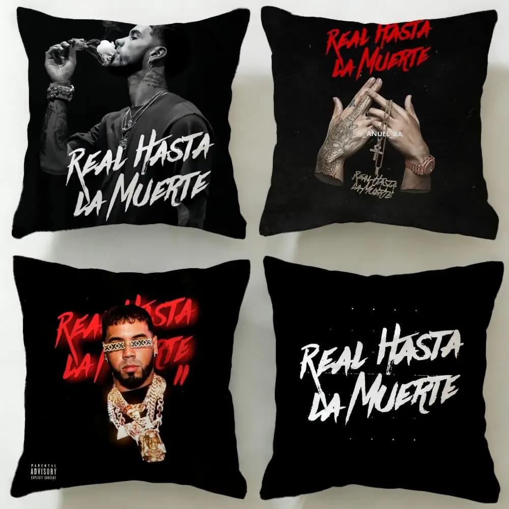 Federa per cuscino del marchio musicale Real Hasta La Muerte, morbida e facile da lavare, versatile per divano, letto, viaggi e ufficio