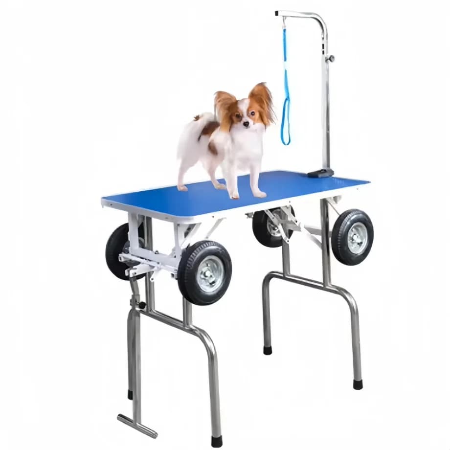 2026 USMILEPET Eco-Friendly Charge Wheeled Foldable Self Cleaning Pet Grooming Table Dog Hair Drying Trimming Portable Salon Use