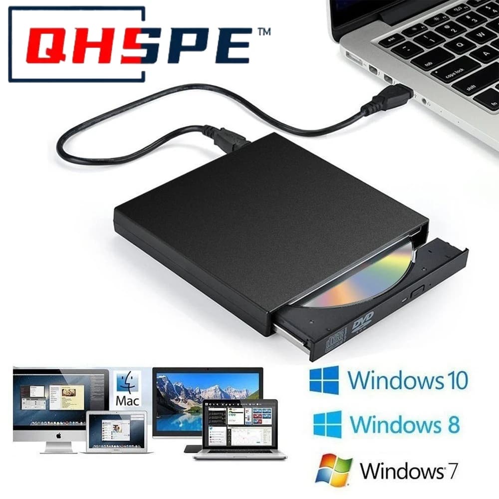 USB 2.0 external CD/DVD CD/DVD Burner - Plug & Play portable DVD-ROM drives for reading/write PC without driver