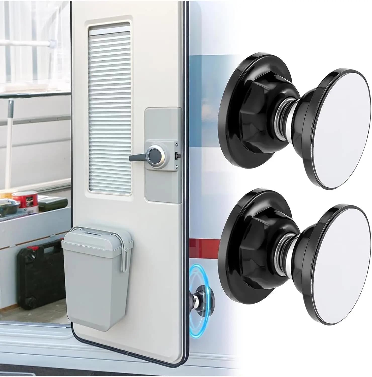 1-4 Pezzi Chiusura Magnetica per Porta RV con Adesivi e Viti, Supporto per Porta Camper/Roulotte, Ferma Porta Robusto per Accessori RV