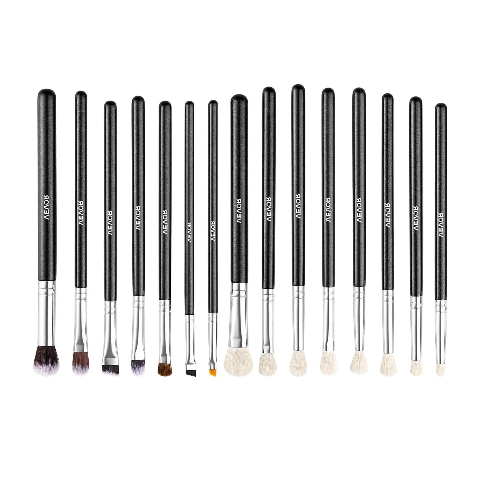 Set of 15-piece makeup brushes to shade the foundation and the umbrella, professional vegan brushes with soft, ergonomic synthetic bristles