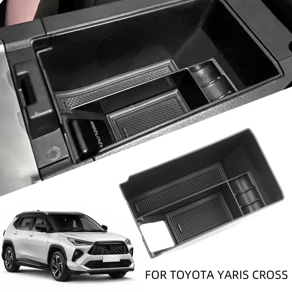 Scatola portaoggetti per bracciolo auto per Toyota Yaris Cross 2024 2025 LHD, organizer per console centrale, custodia portaoggetti, accessori interni