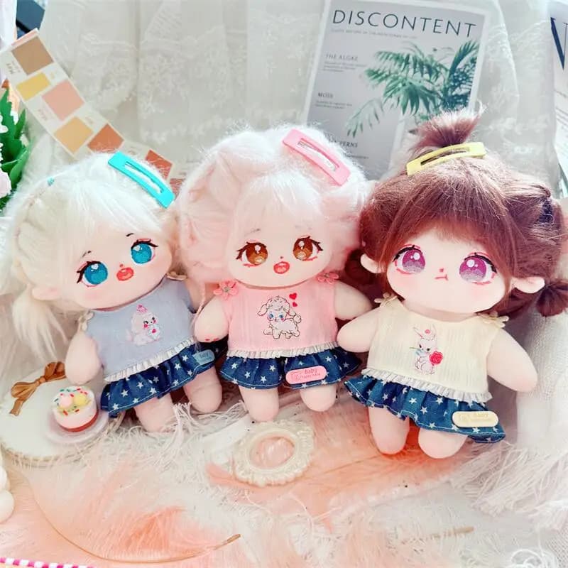 20CM Vestiti per le bambole T-shirt casual + Gonna Vestire Accessori per bambole di peluche Roba interessante Kpop Idol Doll Fans Giocattoli regalo fai da te