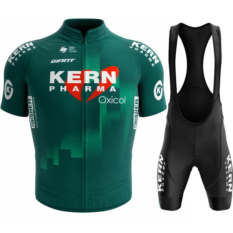 KERN Men Road Bike Jersey And Bib Shorts Set Short Sleeve Breathable Quick Dry Lightweight Summer Cycling Sportswear Clothing