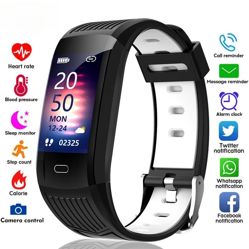 Smart Watch IP68 Waterproof Sports Fitness Tracker Heart Rate Monitor Compatible With Android IOS Music Control Unisex