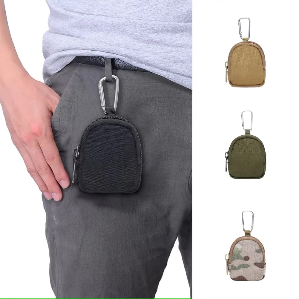 Nuova custodia tattica EDC da uomo portamonete borsa portachiavi portachiavi tasca con cerniera borsa portachiavi esterna