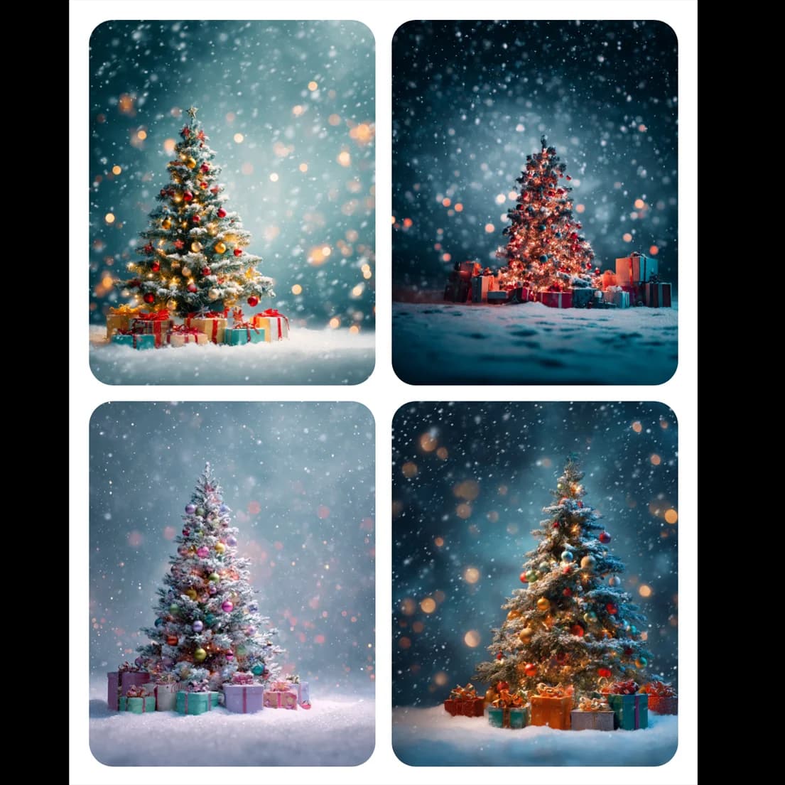 Hand Paint Glowing Christmas tree Painting By Numbers Kit DIY Acrylic Artwork Canvas Art Gift Home