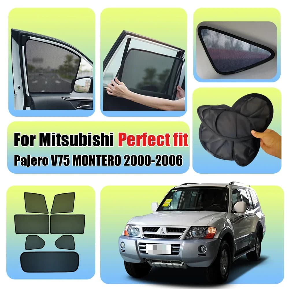 For Mitsubishi Pajero V75 MONTERO 2000-2006 Car Front Shield Window SunShade Windshield Rear Side Window Curtain Sun Shade Visor