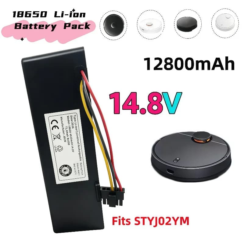 18650 14.8V 12800mAh Lithium Ion Replacement Battery Fit STYTJ02YM Rechargeable Battery for Robot Vacuum Cleaner
