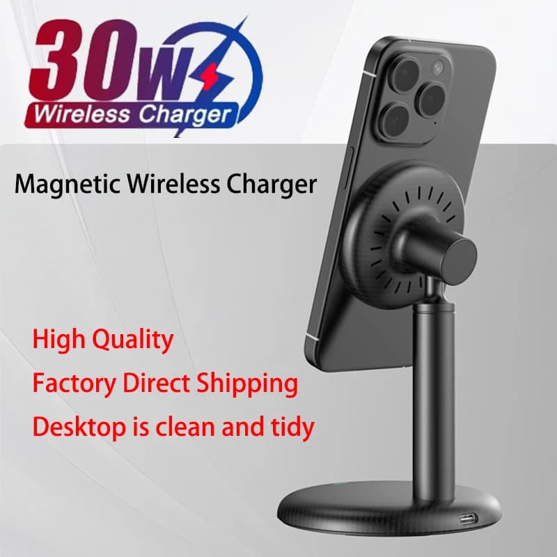 Nuovo Caricatore Wireless Magnetico Veloce da 15W per Ufficio, Casa e Viaggio, Supporto per iPhone 17 16 15 e Telefoni Samsung