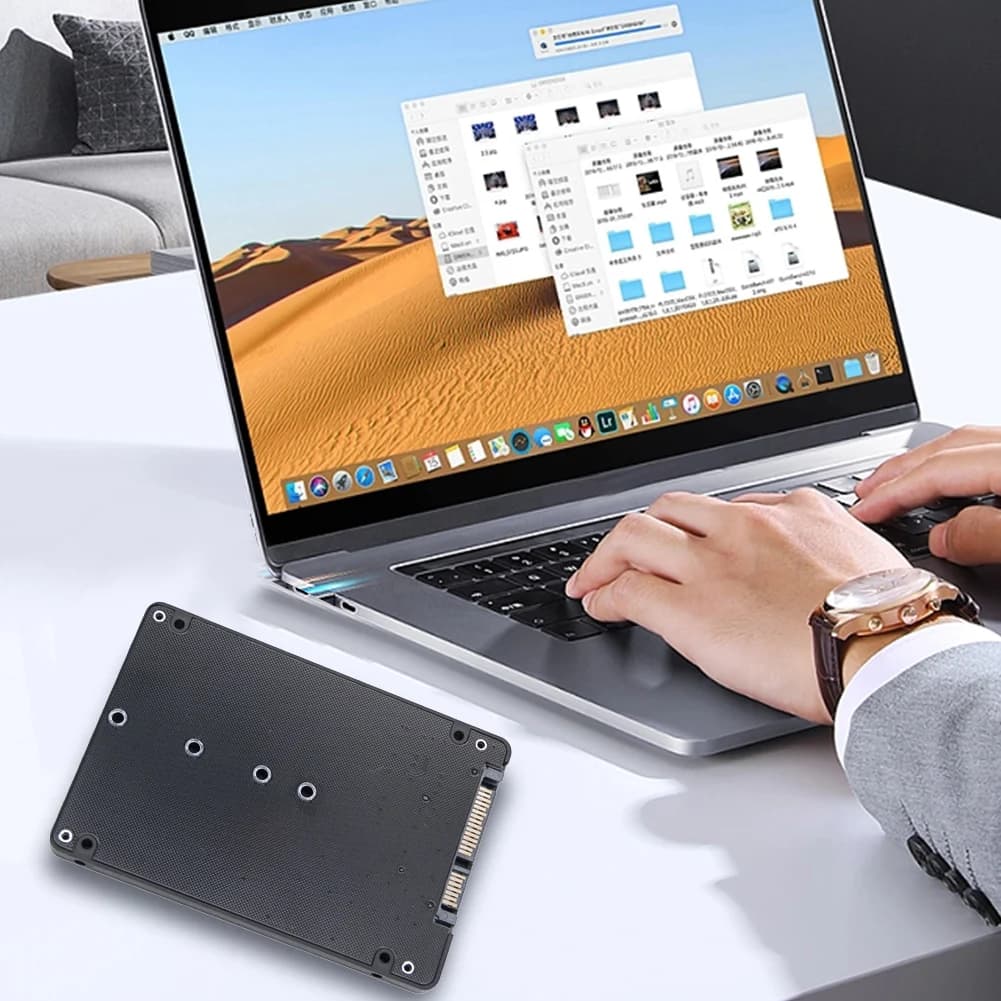 Adattatore M.2 NGFF SSD MSATA a Porta Seriale, Box per Disco Rigido Esterno 6Gbps, Scheda Adattatore Dual-Use M.2 NGFF SSD a SATA3.0 per PC
