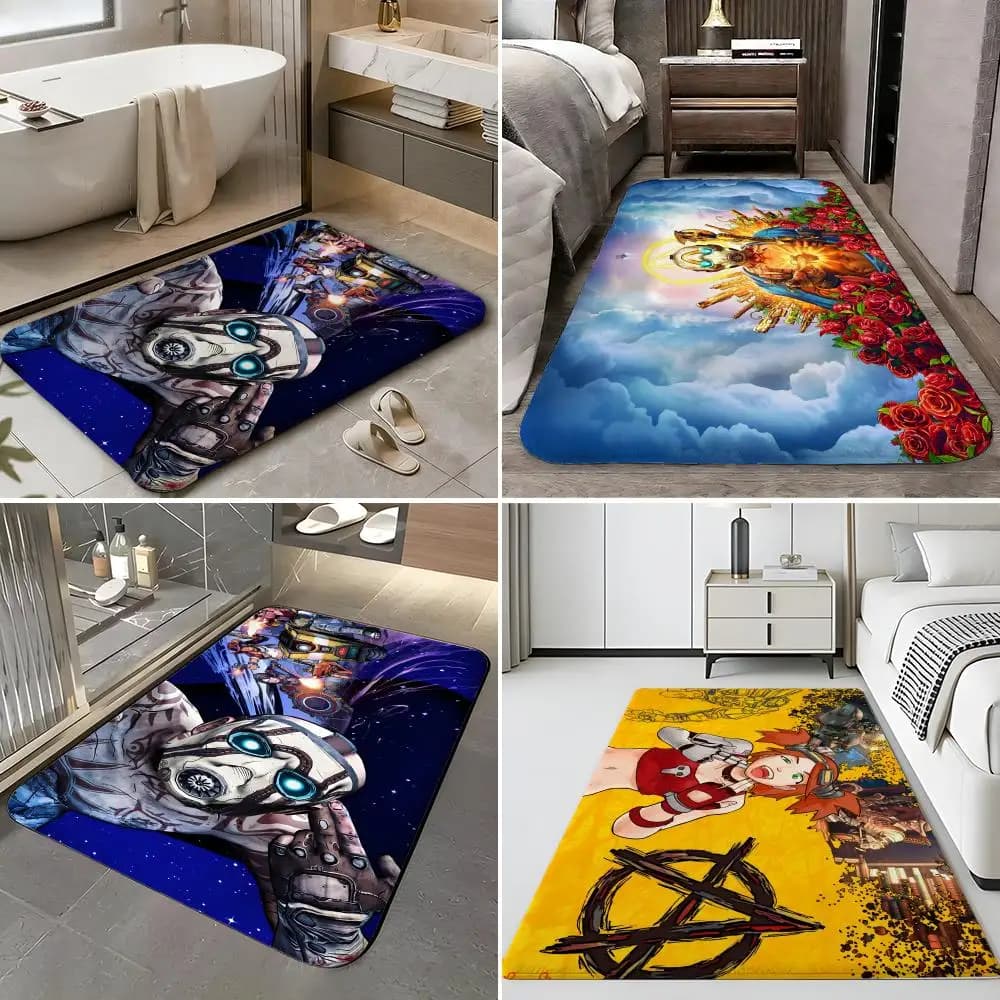 Game C-Classic Borderlands-Games Tappetino in morbida flanella per porta d'ingresso, tappetino antiscivolo assorbente per bagno e camera da letto