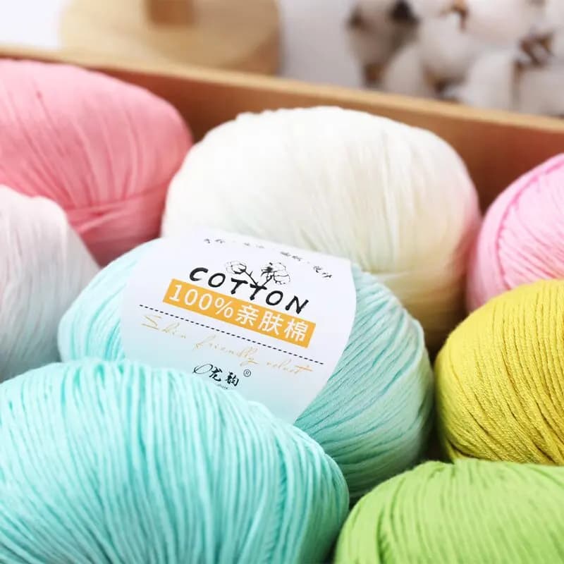 Filato 100% Cotone Puro per Lavorazione a Maglia, Cappotto, Maglione, Sciarpa per Bambini, Morbido Filato Artigianale