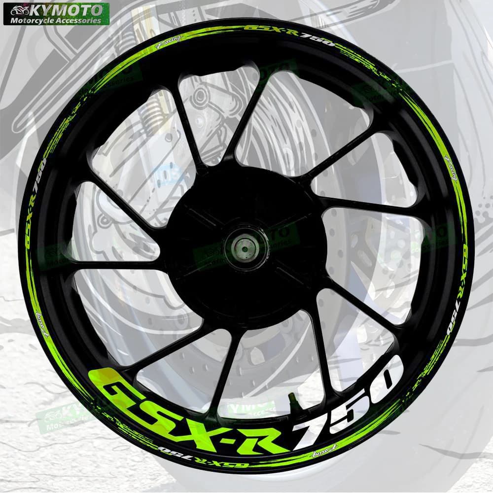 For GSX-R750 GSXR750 reflective motorcycle accessories 17 inch front and rear wheel decals fairing wheel stripe decals stickers