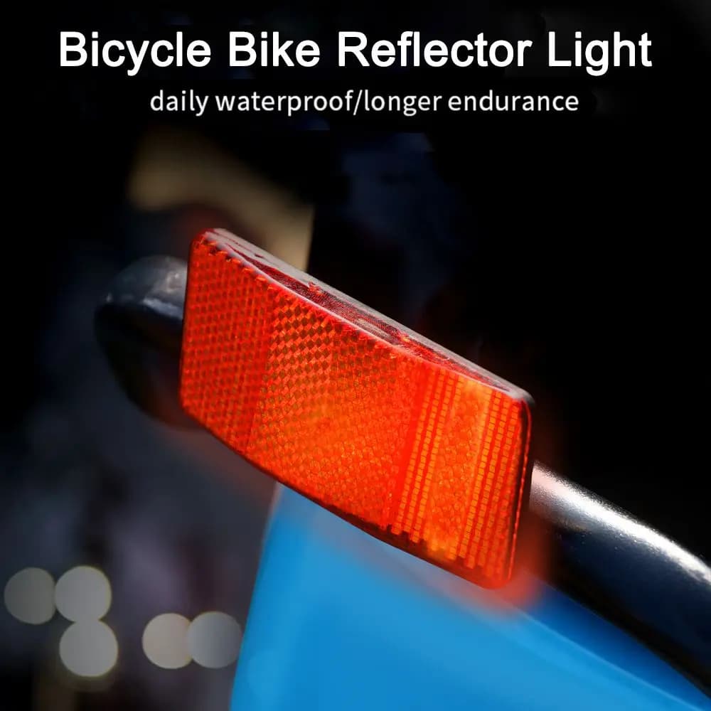 Luce Posteriore per Bicicletta, Pannello Riflettente di Avvertimento, Riflettore per Portapacchi, Accessori Bici, Catarifrangente di Sicurezza