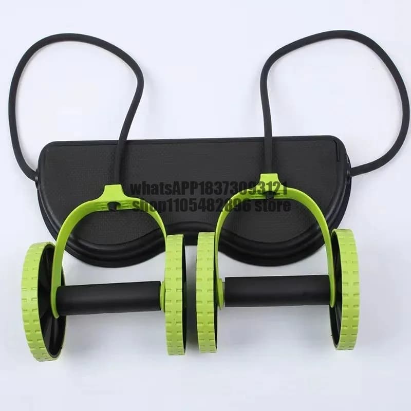 Abdominal Multifunctional Exercise Equipment Ab Wheel Double Roller with Resistance Bands Knee Mat Waist