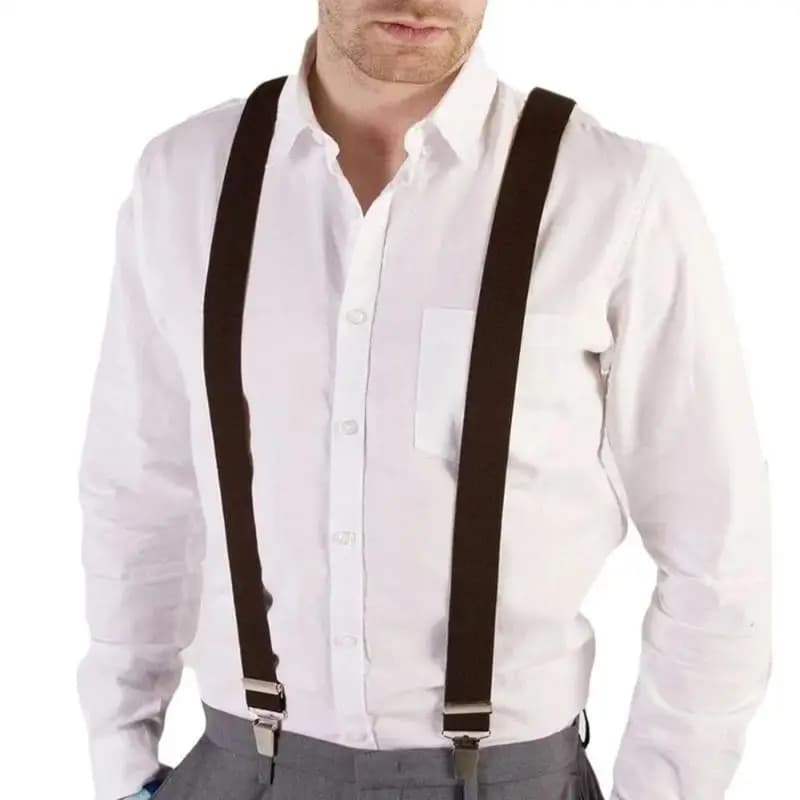 Nuovo design alla moda Bretelle unisex con clip Bretelle sottili elastiche Bretelle posteriori a Y Pantaloni maschili Accessori per vestire stile unisex