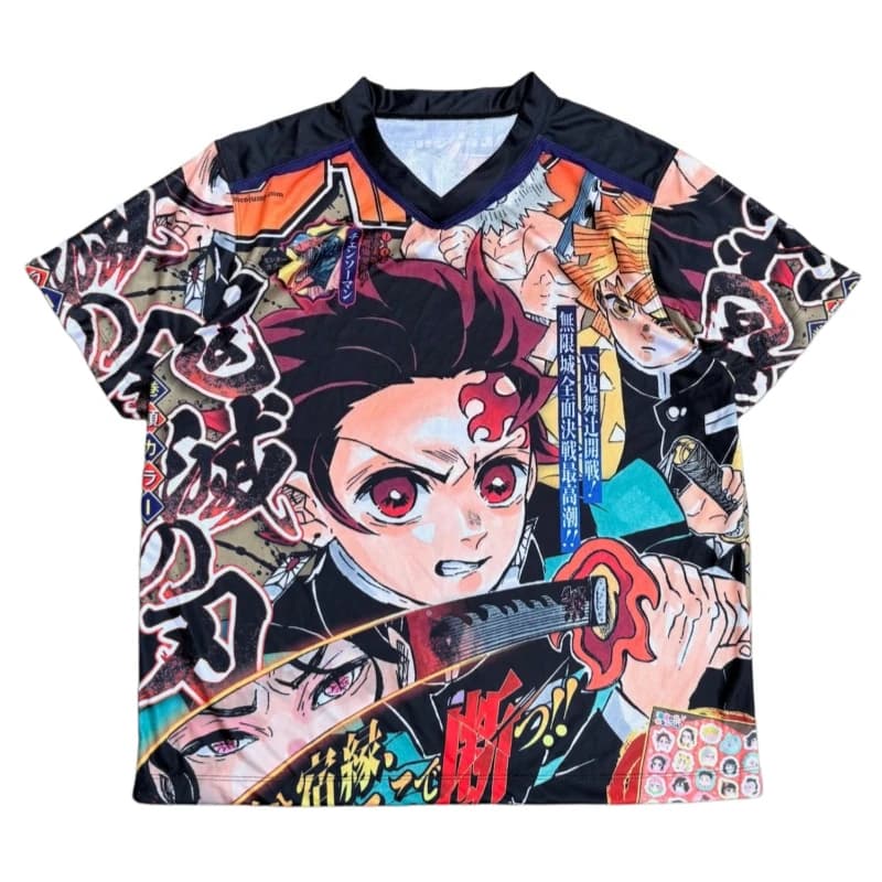 Nuova Maglietta da Uomo 2026 Demon Slayer Tanjiro Infinite Castle Arc con Stampa 3D, Scollo a V, Stile Casual per Fan di Anime, Top Y2k
