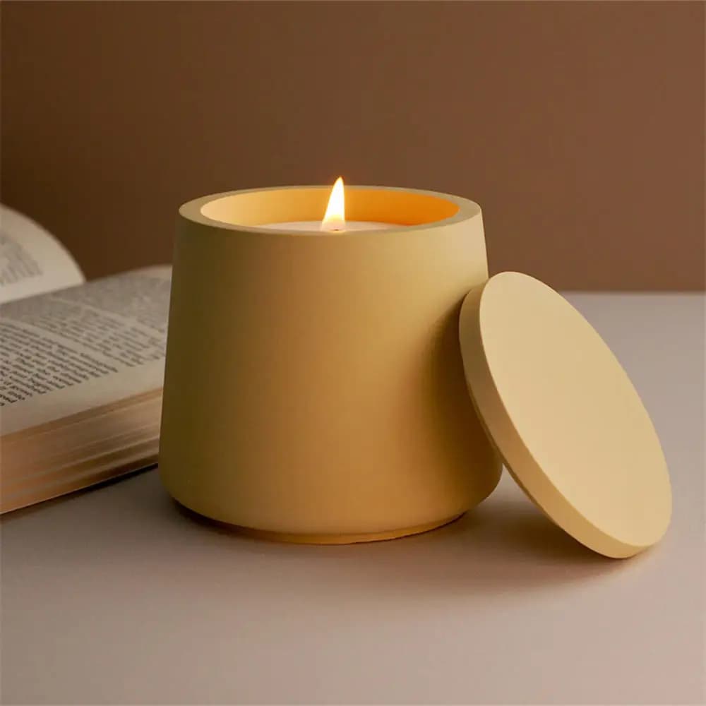Silicone mold for candle jar with lid Round box for DIY Jewelry Vase of succulent flowers Moulds in chalk epoxy resin Decorations for home crafts