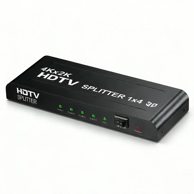 4K 30Hz HDMI Splitter 1 in 4 out HDMI Video Splitter 1x4 Converter Mirror Display 4 Screen Display for PC Projector Monitor TV
