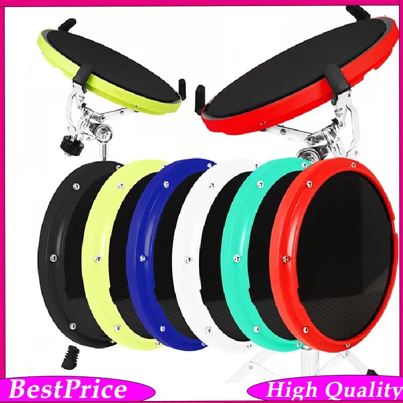 10 Inches Drum Practice Pad Silent Drum Pad Double Sided Beginner Practice Training Carbon Fiber Dumb Drum Pad