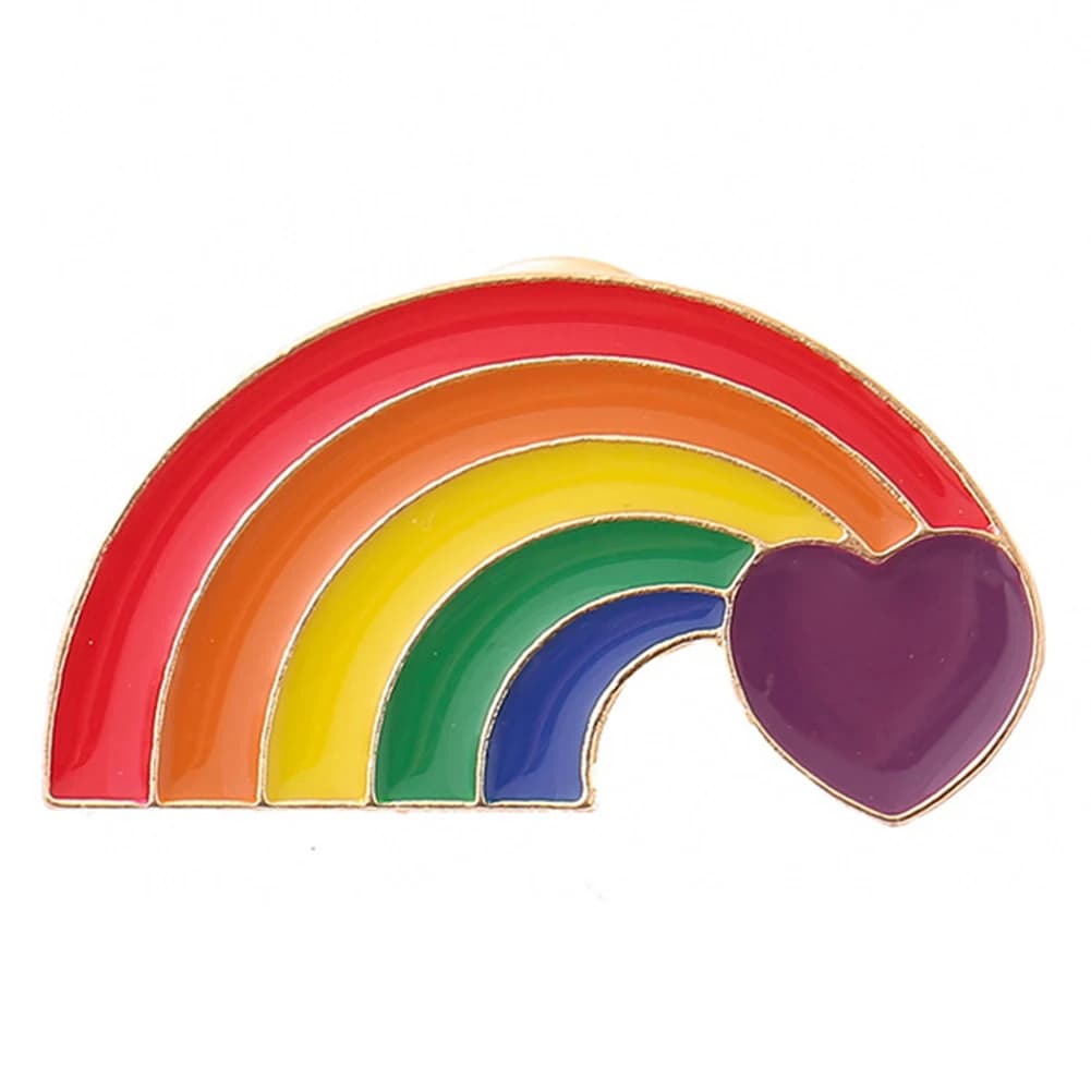 Spilla a Cuore Arcobaleno in Metallo, Mini Spilla Cartoon Versatile Unisex per Zaini e Decorazioni Abbigliamento