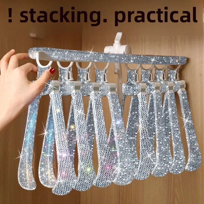 1 piece of space saving multi-hole coat hangers, suitable for home, dorm and travel: folding pants, clothes hangers