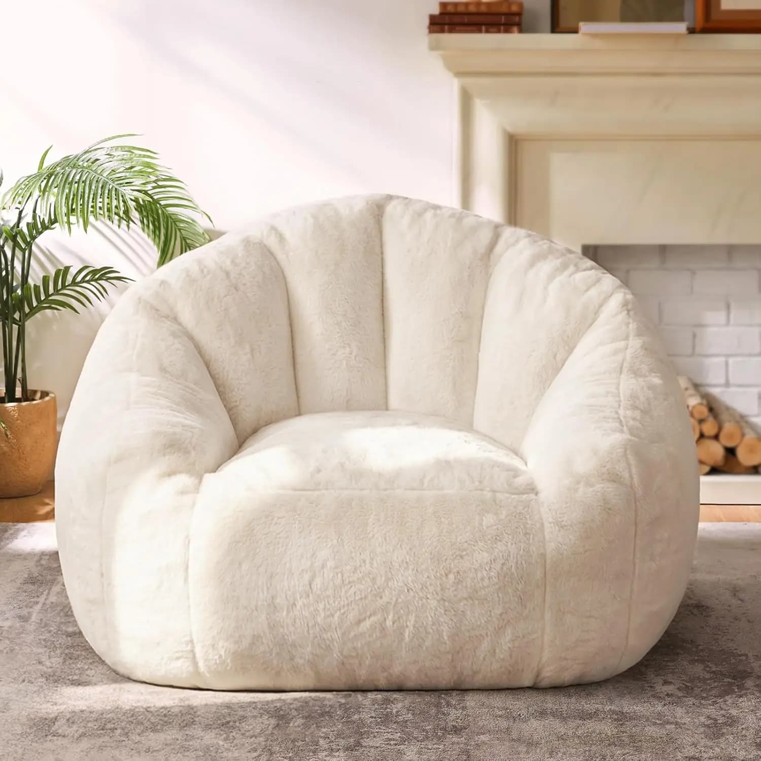 Max Giant Bean Bag Chair, Poltrona Gigante per Adulti e Adolescenti, Divano Ultra Morbido e Soffice da Terra con Braccioli per Gaming e Relax