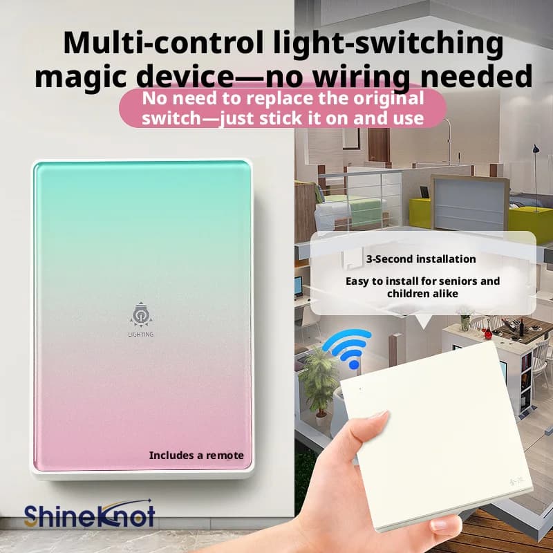 Interruttori Intelligenti Shineknot a Controllo Remoto Senza Cablaggio, Controllo Elettrico per Luci Multiple