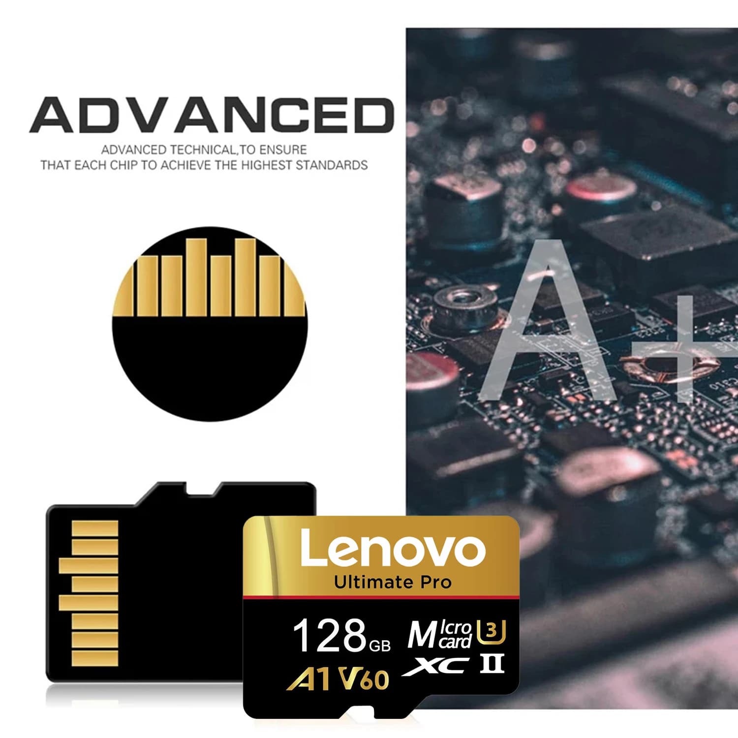 Scheda di memoria Lenovo da 1 TB, classe 10, schede flash TF ad alta velocità V60 U3 Extreme Micro TF SD per fotocamere Insta360 DJI Drones