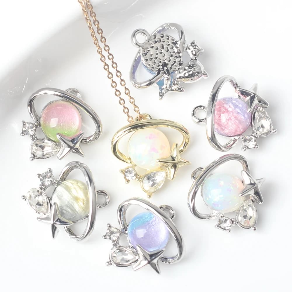 Pendant with zinc alloy resin pendant with planet inlaid resin 10 pcs/lot for necklace with DIY bracelet jewelry wholesale 10 pcs/lot