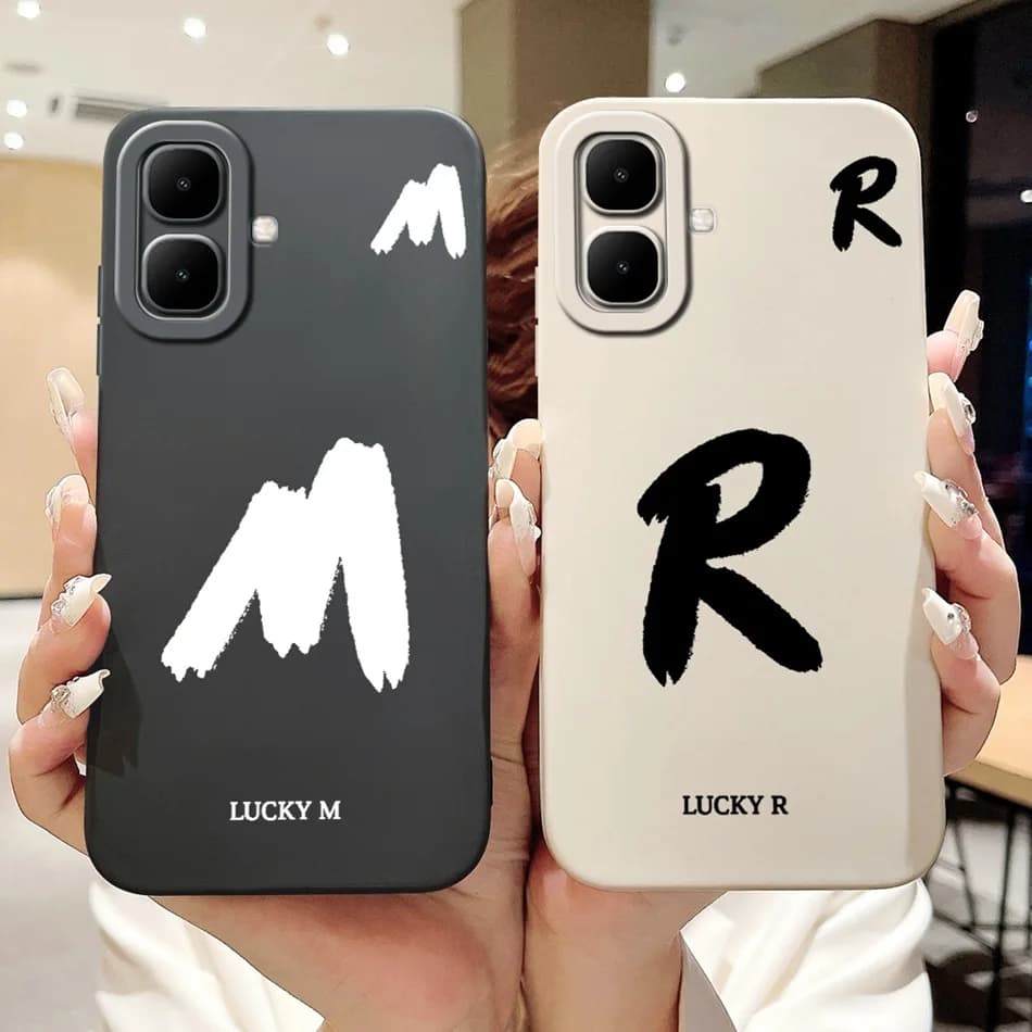 For Infinix Smart 10 2025 Lucky Initial Letter Phone Case For Infinix Smart10 Soft Silicone Shockproof Cases