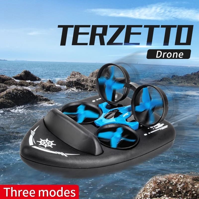Mini quadricottero toy for remote controlled plane mini drone three in one for water, land and air