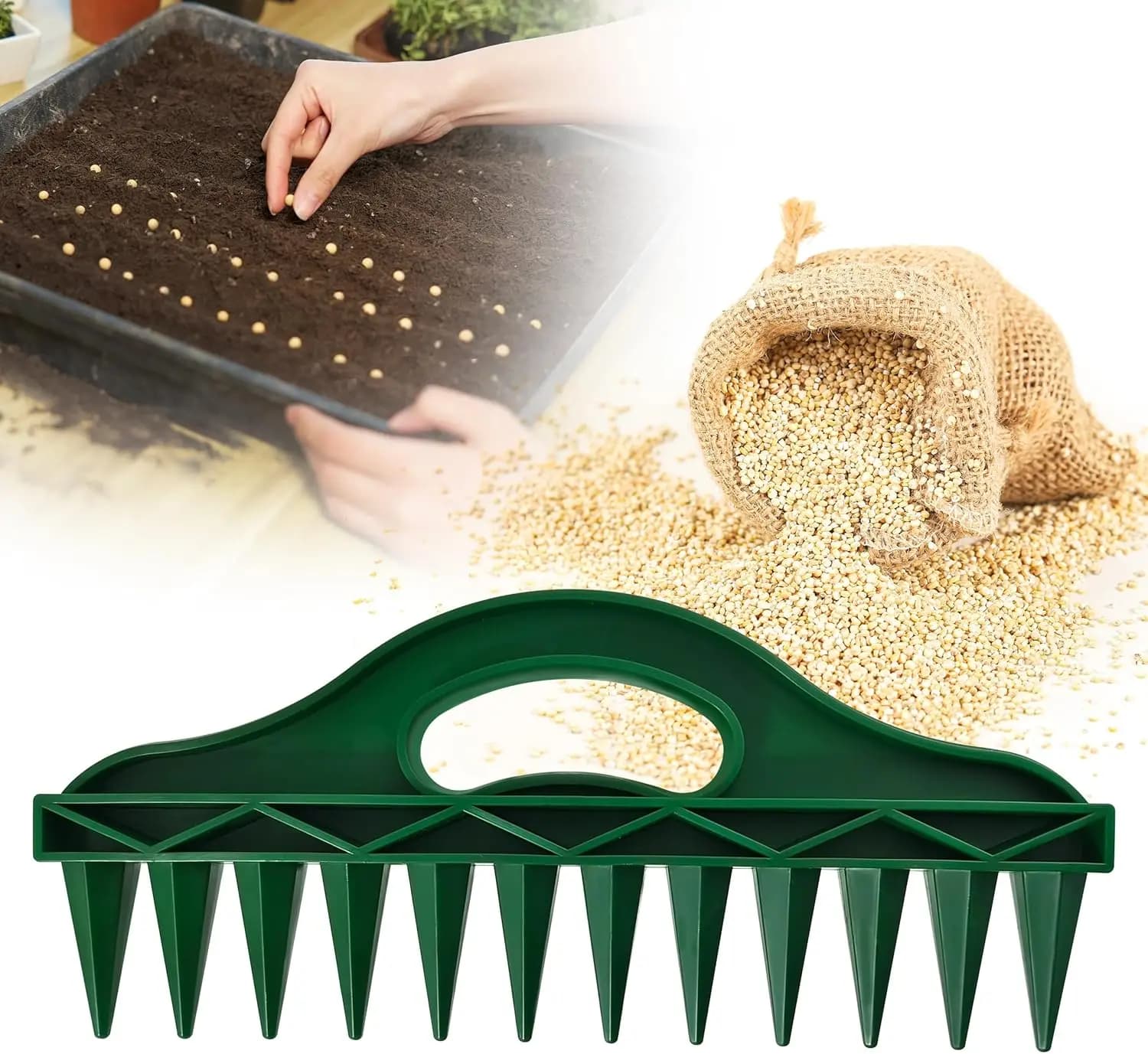 Seminatrice a Fila – Garden Tool Portatile for Semina Precise and Distinguishing of Seeds and Plants in File and Trays – for Ortaggi, Fiori e Erbe Aromatiche